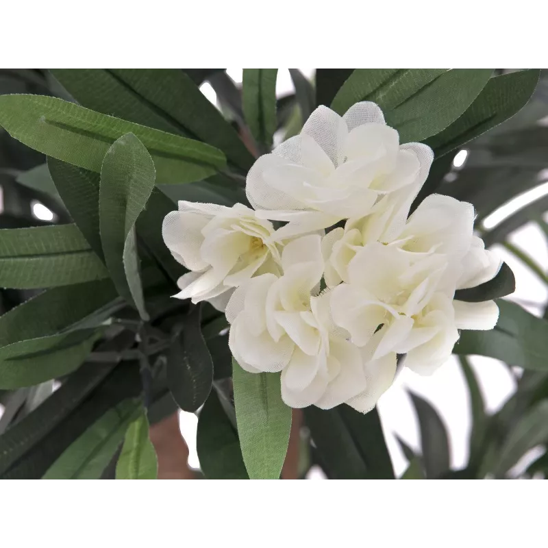 EUROPALMS Adelfa, planta artificial, blanca, 120 cm (82507246)
