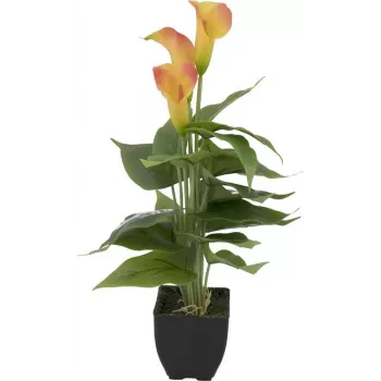 EUROPALMS Planta artificial Calla mini, amarillo-naranja, 43 cm 82540346