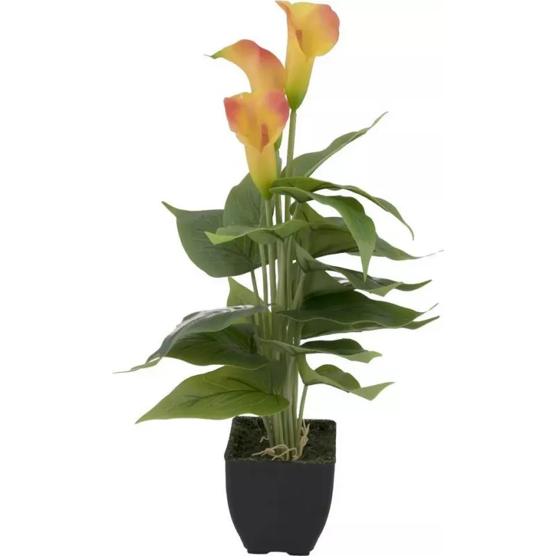 EUROPALMS Planta artificial Calla mini, amarillo-naranja, 43 cm 82540346