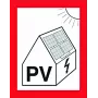 Cimco Señal de protección contra incendios para instalaciones fotovoltaicas, 100 x 100 mm, plástico autoadhesivo 182799