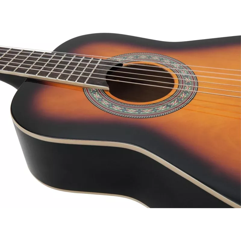 Dimavery AC-303 Guitarra clásica 1/2 sunburst 535 mm escala 6 cuerdas