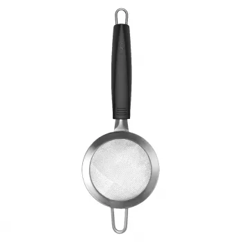 LURCH TANGO Colador de cocina 9,5 cm, negro/plata, colador fino de acero inoxidable con mango de plástico 230240