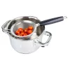 LURCH TANGO Colador de cocina 9,5 cm, negro/plata, colador fino de acero inoxidable con mango de plástico 230240