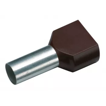 Cimco 187707 Terminal tubular doble 1,5 mm² parcialmente aislado negro 100 uds.