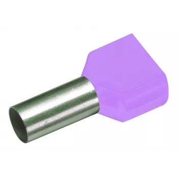 Cimco 187715 Terminal tubular doble 0,25 mm² semiaislado violeta (100 uds.)