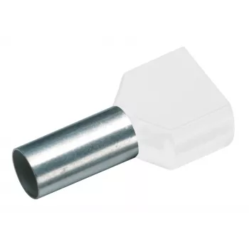 Cimco 187717 Terminal tubular doble 0,5 mm² semiaislado blanco 100 uds.
