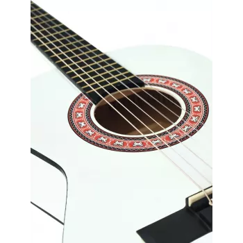 Dimavery AC-303 Guitarra de concierto 1/2 blanca - cuerpo de tilo, escala 535 mm