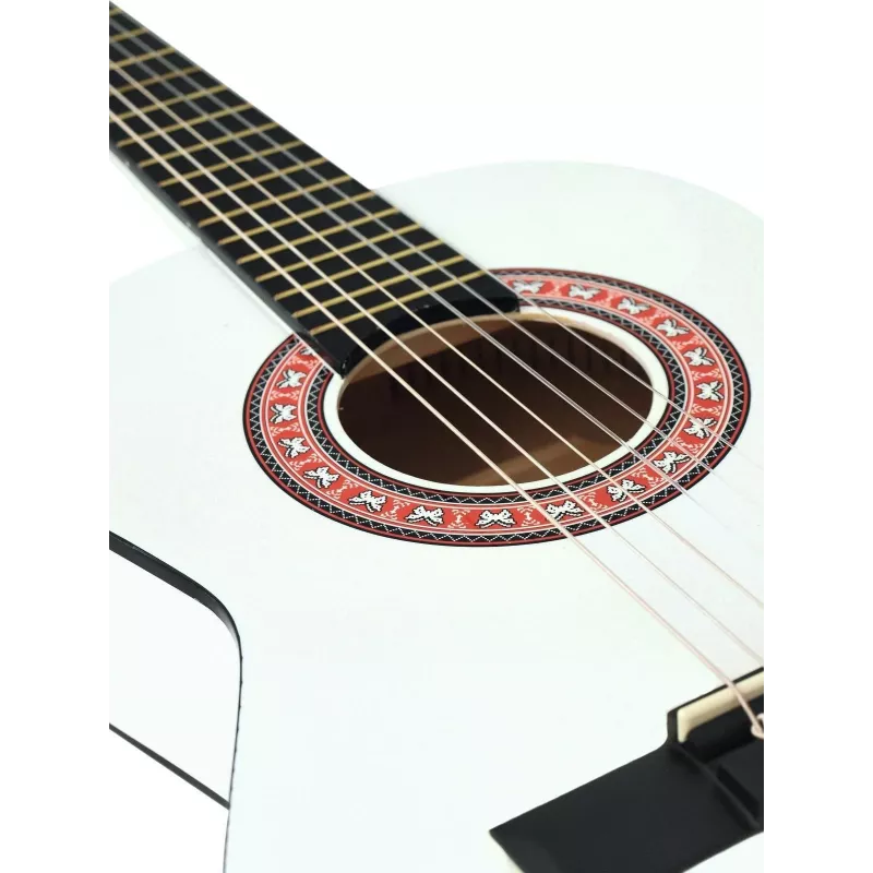 Dimavery AC-303 Guitarra de concierto 1/2 blanca - cuerpo de tilo, escala 535 mm