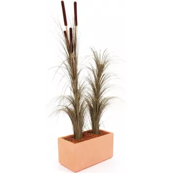 EUROPALMS Hierba de caña artificial con espigas, marrón oscuro, 152 cm 82505857