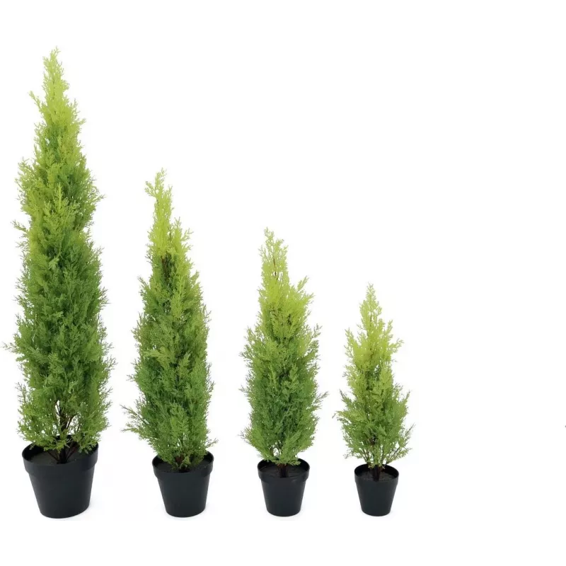 EUROPALMS Planta artificial ciprés de Leyland, 120 cm, follaje verde, maceta negra 82606964