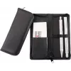 JÜSCHA Alassio Estuche para 3 instrumentos de escritura, piel, negro, con compartimento para tarjetas de crédito (2603)