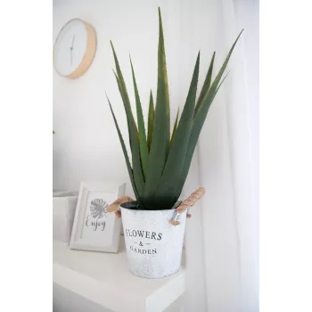 EUROPALMS Planta de aloe vera artificial, 60 cm, maceta negra 82600167