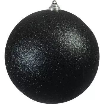 EUROPALMS bola decorativa 20 cm, negra, purpurina 83501278