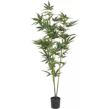 EUROPALMS planta de cáñamo artificial, 120cm, verde, maceta negra 82506693