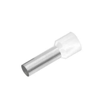 Cimco 187002 Terminal tubular parcialmente aislado, 0,5 mm², blanco, 100 uds.