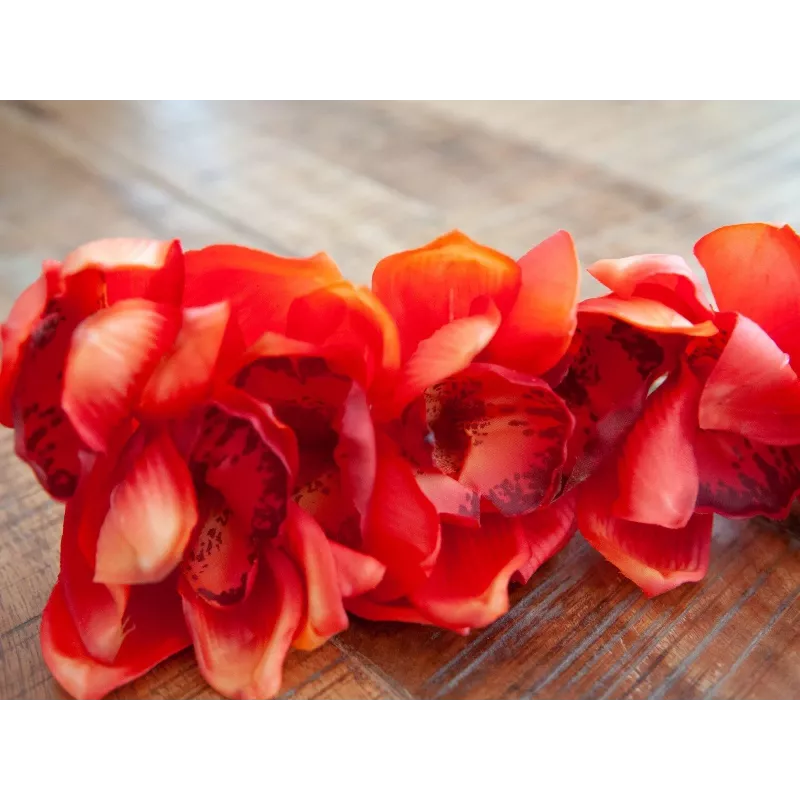 EUROPALMS Rama de cymbidium, artificial, roja, 90 cm (82530315)
