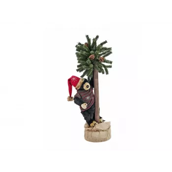 EUROPALMS Oso de Navidad con árbol de Navidad, 105 cm 83314804