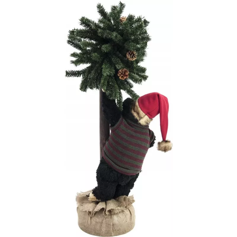 EUROPALMS Oso de Navidad con árbol de Navidad, 105 cm 83314804