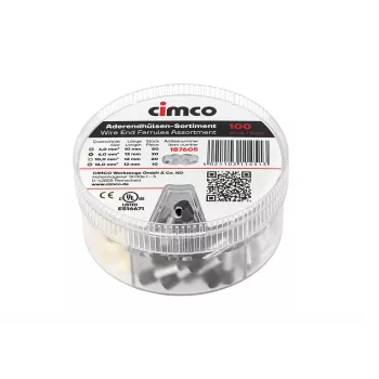 Cimco 187605 Surtido de terminales de empalme, parcialmente aislados, 500 uds., 0,5-6,0 mm², DIN 46228-4