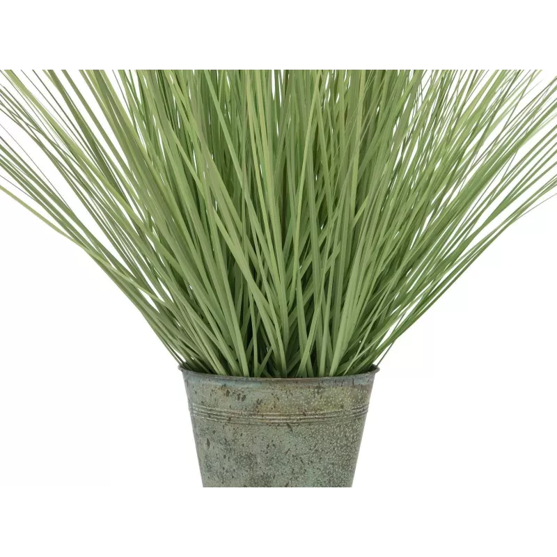 EUROPALMS Hierba decorativa artificial florecida, 70 cm, flores blancas, maceta negra 82600147