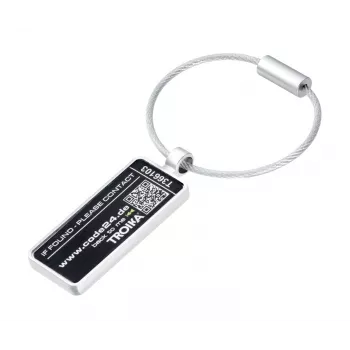 TROIKA ANONYMUS etiqueta de equipaje con solapa de protección, metal cromado, plata LTG26/MA