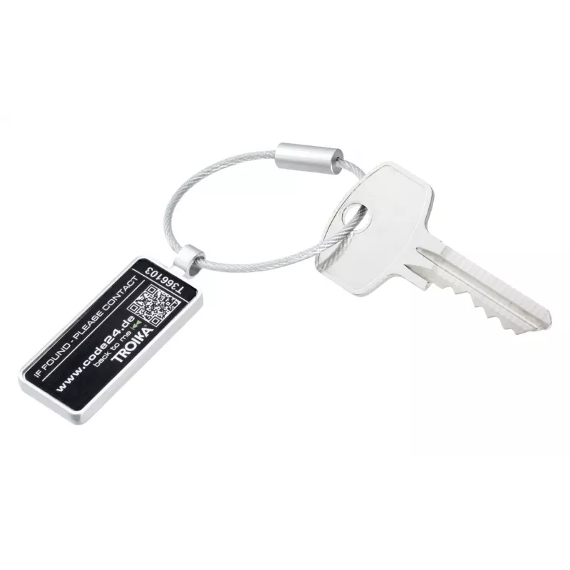 TROIKA ANONYMUS etiqueta de equipaje con solapa de protección, metal cromado, plata LTG26/MA