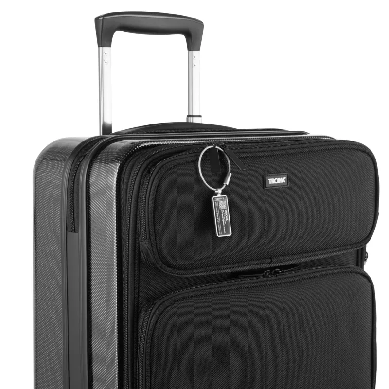 TROIKA ANONYMUS etiqueta de equipaje con solapa de protección, metal cromado, plata LTG26/MA