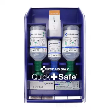 First Aid Only Quick+ Safe DIN EN 15154-4 botiquín de primeros auxilios, azul, montaje en pared, plástico ABS, contenido DIN 13157 P-44026 00