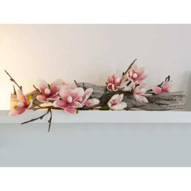 EUROPALMS rama de magnolia artificial (EVA), blanco-rosa 82530587