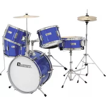 Dimavery JDS-305 Batería infantil azul con platillos y pedal de bombo