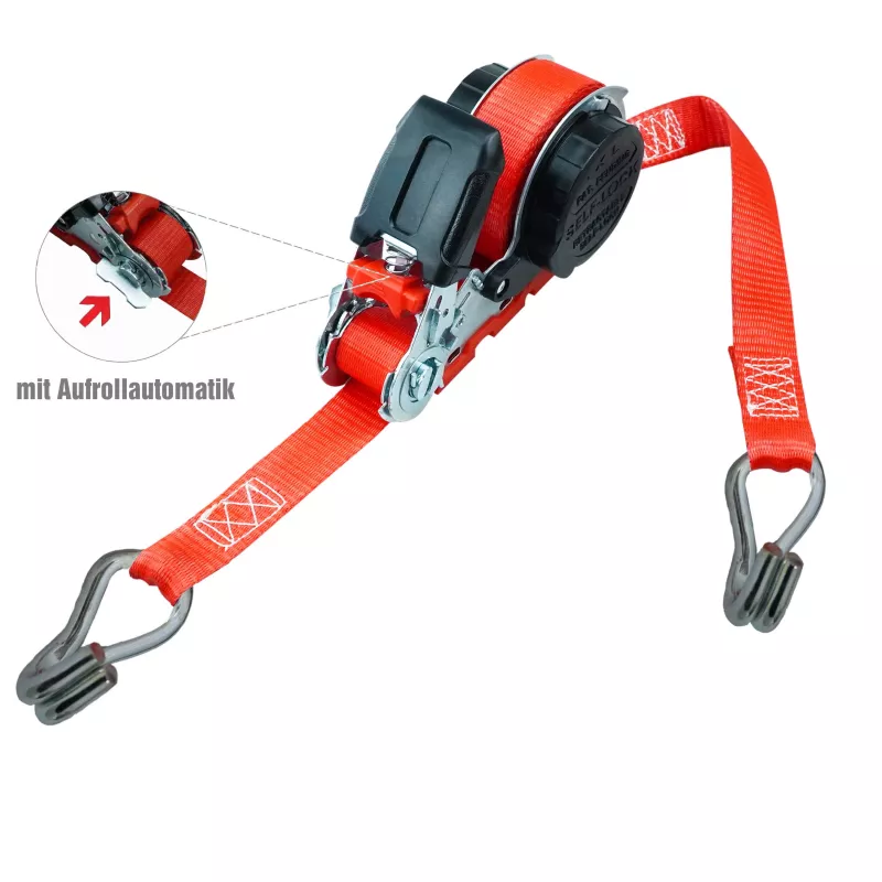PETEX 43197112 Cinta de amarre con trinquete 5 m x 25 mm, LC 350 daN Direct, EN 12195-2