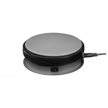 Europalms Plato giratorio eléctrico Ø 15 cm plateado - capacidad de carga hasta 5 kg, 2,4 rpm (50701190)