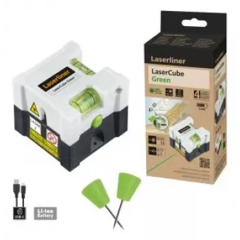 Laserliner LaserCube láser de línea verde, alcance 10 m 081.109E