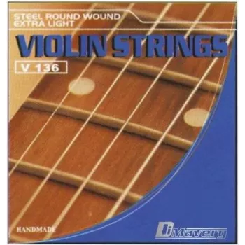 Dimavery cuerda D para violín, alma de acero, entorchado de níquel, tensión media, extremo de bola, 4/4