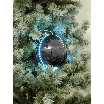 EUROPALMS Bola de nieve LED 8 cm, negra, pack de 5 (83501236)