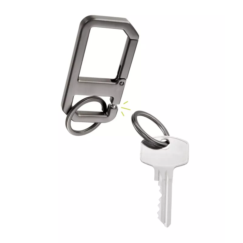 TROIKA ALVAR NERO Llavero con mosquetón, gunmetal/negro (KR26-05/GM)