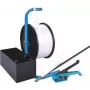 Banholzer&Wenz set de flejado de poliéster 19 mm x 600 m con dispensador portátil y 1000 cierres de acero (17051)