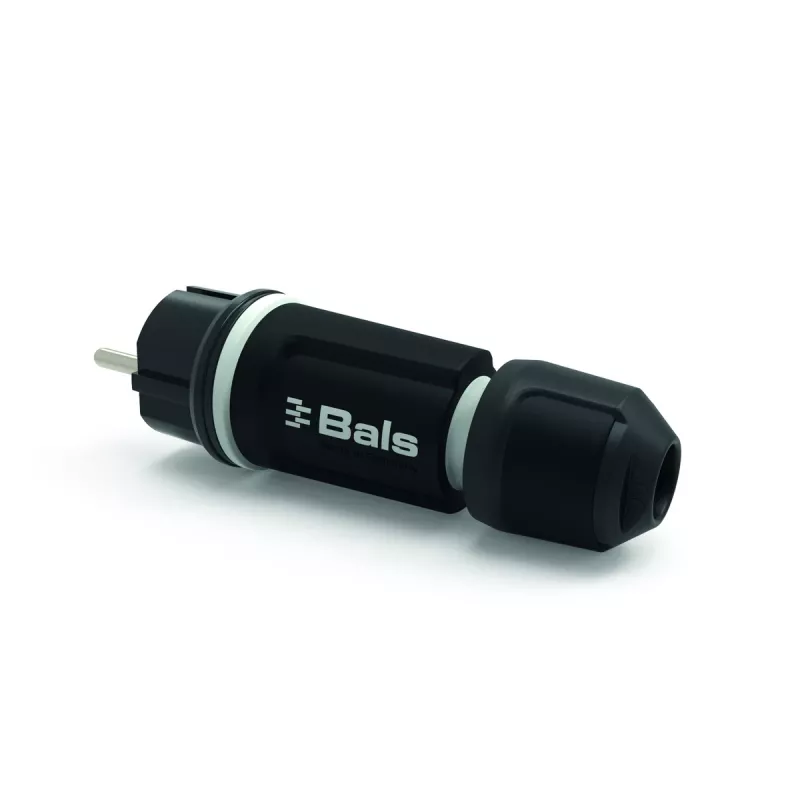BALS 7371-1 conector macho Schuko 16A 3p 250V IP54 negro goma