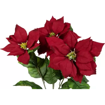EUROPALMS Arbusto de estrella de Navidad artificial, rojo, 50 cm 83500439