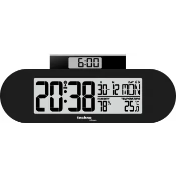 Technoline despertador digital radiocontrolado con función snooze, fecha y temperatura interior