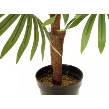 EUROPALMS Palmera de abanico planta artificial, 88 cm, verde, maceta negra 82509301