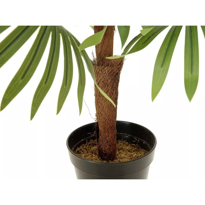 EUROPALMS Palmera de abanico planta artificial, 88 cm, verde, maceta negra 82509301