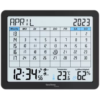 TECHNOLINE WT2600 despertador calendario radiocontrolado, negro