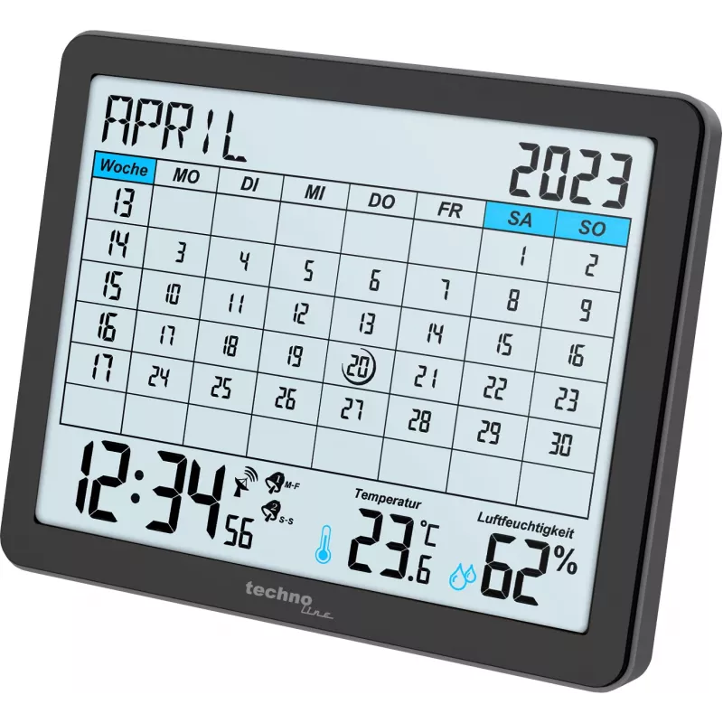 TECHNOLINE WT2600 despertador calendario radiocontrolado, negro