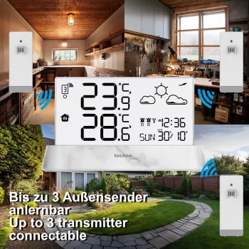 Techno Line WS6782 termómetro inalámbrico con soporte para sensor de 3 canales
