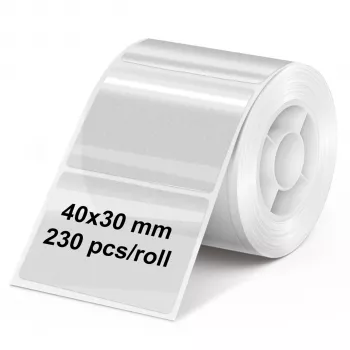 Olympia Rollo de etiquetas transparentes 40 mm x 30 mm, 230 etiquetas (6322)