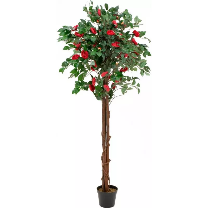 Árbol de camelias rojo con maceta EUROPALMS, planta artificial, 180 cm 82507226