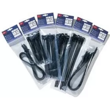 HellermannTyton SOFTFIX Brida reutilizable 180mm x 7mm negro pack de 16 (115-07190)