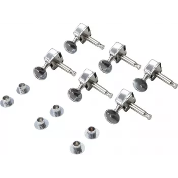 Dimavery Juego de clavijas para guitarra estilo TL, 6-in-Line, cromo, mecanismos encapsulados, para diestros 26300250