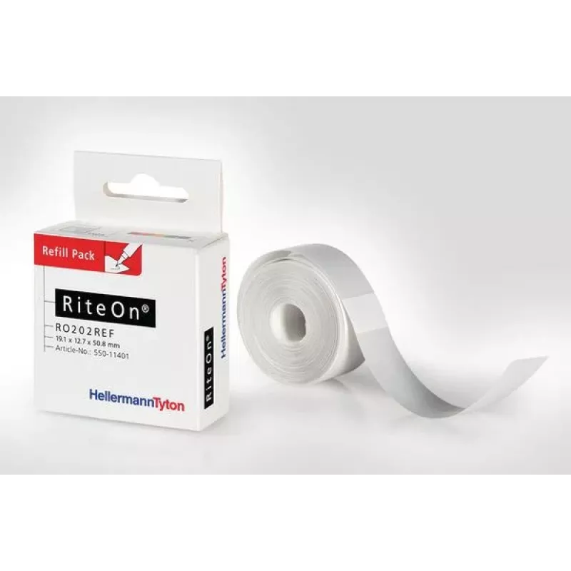 HellermannTyton RiteOn Recambio de etiquetas blanco 100 por hoja (550-71401)